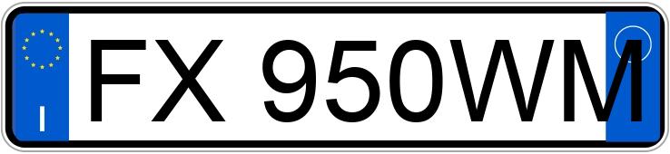 Numer rejestracyjny FX950WM posiada LANCIA Ypsilon 3a serie