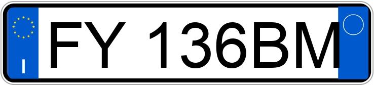 Numer rejestracyjny FY136BM posiada FIAT 500