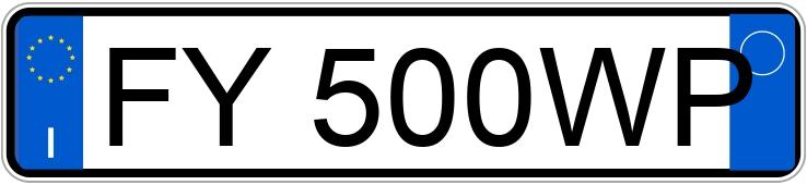 Numer rejestracyjny FY500WP posiada LANCIA Ypsilon 3a serie