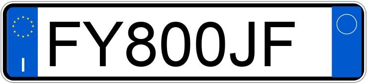 Numer rejestracyjny FY800JF posiada LAND ROVER RR Evoque 1a serie