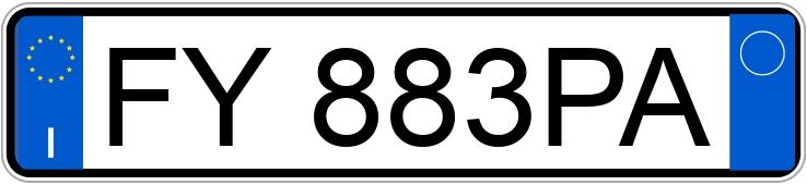 Numer rejestracyjny FY883PA posiada AUDI A3 3a serie