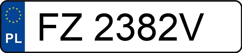 Numer rejestracyjny FZ 2382V posiada TOYOTA TOYOTA COROLLA - FZ2382V