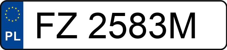 Numer rejestracyjny FZ 2583M posiada VOLKSWAGEN GOLF - FZ2583M