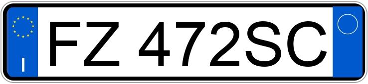 Il numero di registrazione FZ472SC ha FIAT FIAT TIPO