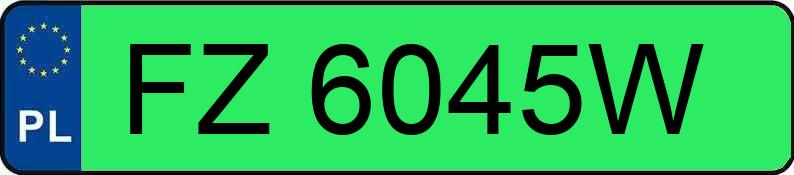 Numer rejestracyjny FZ 6045W posiada SKODA ELROQ 60 - FZ6045W