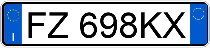 Numer rejestracyjny FZ698KX posiada FIAT 500X