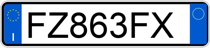 Numer rejestracyjny FZ863FX posiada FIAT 500