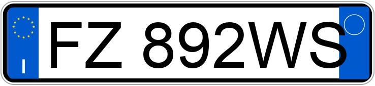 Numer rejestracyjny FZ892WS posiada FIAT Panda 3a serie