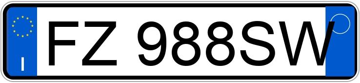 Numer rejestracyjny FZ988SW posiada BMW X1