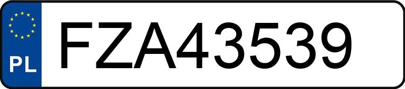 Numer rejestracyjny FZA 43539 posiada AUDI A3 - FZA43539