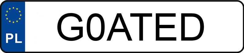 Numer rejestracyjny G0ATED posiada BMW 323I