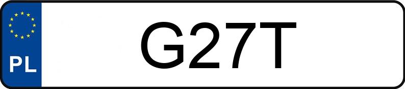 Numer rejestracyjny G27T posiada FORD MUSTANG GT