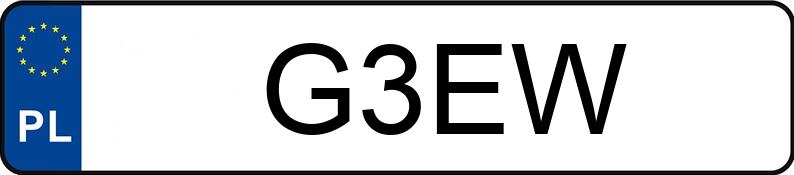 Numer rejestracyjny G3EW posiada DODGE CHALLENGER