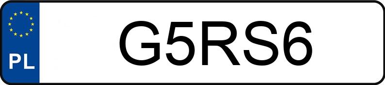 Numer rejestracyjny G5RS6 posiada AUDI S6 Avant Quattro 4.0 TFSI MR`11 E5 4G S tronic
