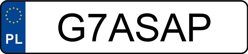 Numer rejestracyjny G7ASAP posiada VOLKSWAGEN GOLF