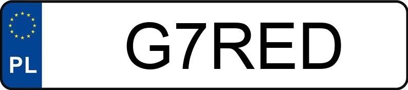 Numer rejestracyjny G7RED posiada VOLKSWAGEN Golf VII 2.0 TDI-CR MR`12 E6 GTD BMT