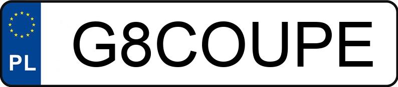 Numer rejestracyjny G8COUPE posiada OPEL Astra Coupe 2.2 MR`00 E3 Astra Coupe 2.2 MR`00 E3