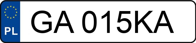 Numer rejestracyjny GA 015KA posiada MITSUBISHI OUTLANDER SPORT - GA015KA
