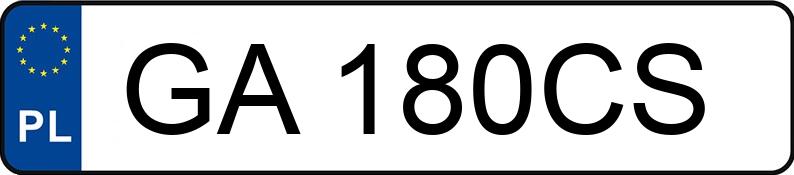 Numer rejestracyjny GA 180CS posiada MERCEDES-BENZ C 180 - GA180CS