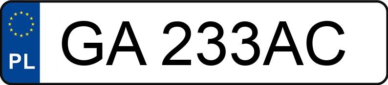 Numer rejestracyjny GA 233AC posiada SUZUKI VITARA - GA233AC