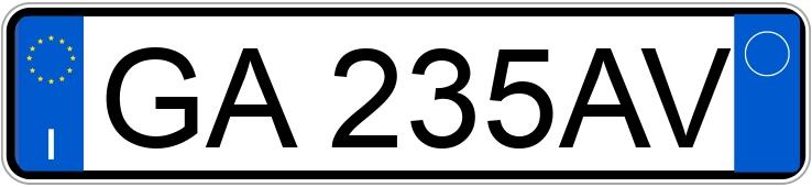 Numer rejestracyjny GA235AV posiada FIAT Panda 3a serie