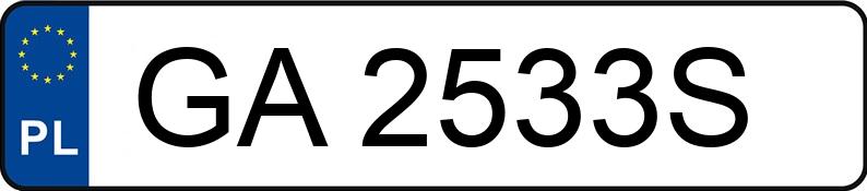 Numer rejestracyjny GA 2533S posiada VOLKSWAGEN Golf VII Variant 1.4 TSI MR`12 E5 Highline BMT - GA2533S Numer rejestracyjny GA 2533S posiada VOLKSWAGEN Golf VII Variant 1.4 TSI MR`12 E5 Highline BMT - GA2533S