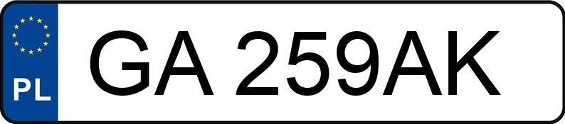 Numer rejestracyjny GA 259AK posiada TOYOTA COROLLA - GA259AK Numer rejestracyjny GA 259AK posiada TOYOTA COROLLA - GA259AK