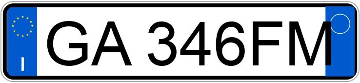 Numer rejestracyjny GA346FM posiada  