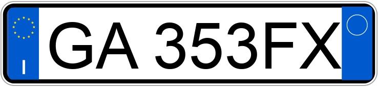 El número de registro GA353FX tiene FORD FOCUS