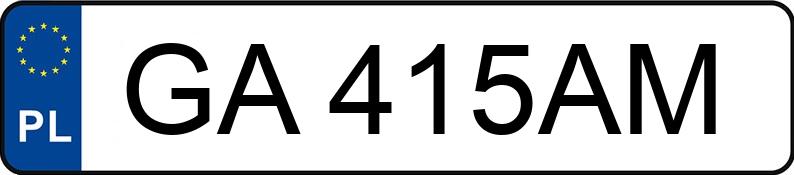 Numer rejestracyjny GA 415AM posiada AUDI A3 SPORTBACK - GA415AM Numer rejestracyjny GA 415AM posiada AUDI A3 SPORTBACK - GA415AM