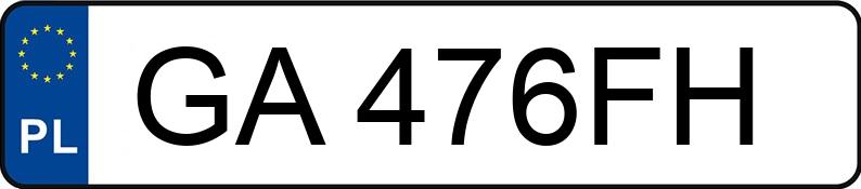 Numer rejestracyjny GA 476FH posiada AUDI A5 SPORTBACK - GA476FH