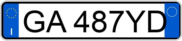 Numer rejestracyjny GA487YD posiada FIAT 500