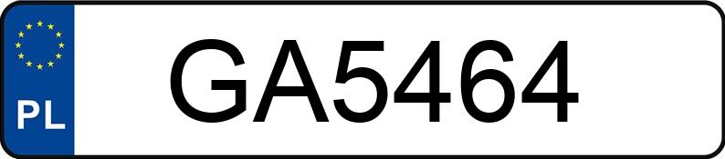 Numer rejestracyjny GA 5464 posiada K 750M - GA5464 Numer rejestracyjny GA 5464 posiada K 750M - GA5464