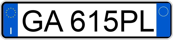 Numer rejestracyjny GA615PL posiada MINI Mini 5P