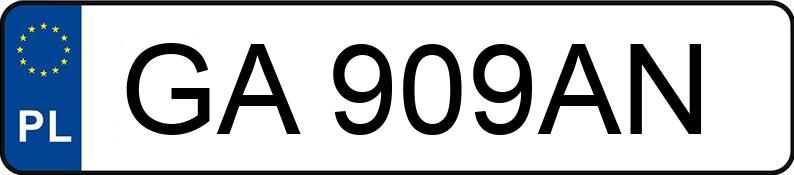 Numer rejestracyjny GA 909AN posiada NISSAN GT-R - GA909AN
