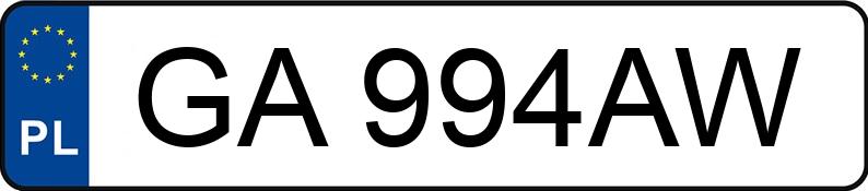 Numer rejestracyjny GA 994AW posiada VOLVO XC 60 2.4 D5 DPF MR`14 E6 Summum AWD - GA994AW