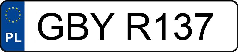 Numer rejestracyjny GBY R137 posiada OPEL Calibra 2.0i Kat. - GBYR137