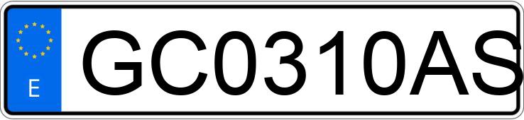 Numer rejestracyjny GC0310AS posiada VOLKSWAGEN GOLF
