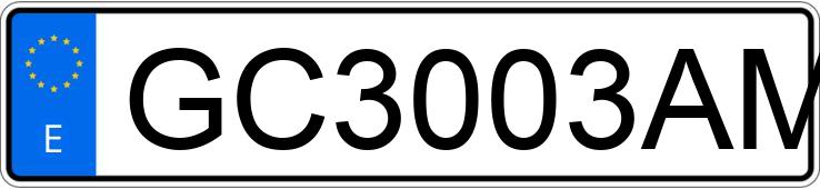 Numer rejestracyjny GC3003AM posiada VOLKSWAGEN GOLF