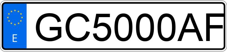Numer rejestracyjny GC5000AF posiada VOLKSWAGEN GOLF