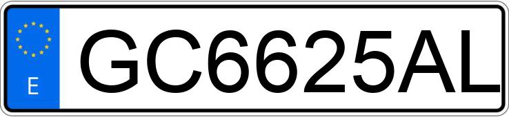 Numer rejestracyjny GC6625AL posiada VOLKSWAGEN GOLF