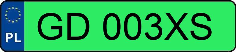 Numer rejestracyjny GD 003XS posiada FIAT 500 E MR`20 Passion 37kWh CVT - GD003XS