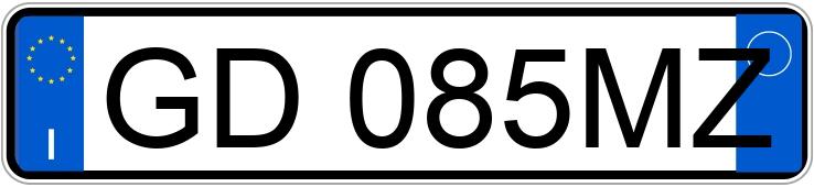 Die Registrierungsnummer GD085MZ hat TOYOTA TOYOTA YARIS