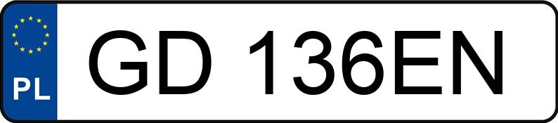 Numer rejestracyjny GD 136EN posiada AUDI A3 - GD136EN