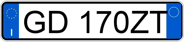 Numer rejestracyjny GD170ZT posiada FIAT 500