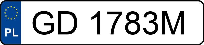 Numer rejestracyjny GD 1783M posiada FORD TRANSIT 2,0 TDCI - GD1783M