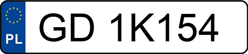 Numer rejestracyjny GD 1K154 posiada TOYOTA TOYOTA COROLLA ZE1EE(EU,M) - GD1K154
