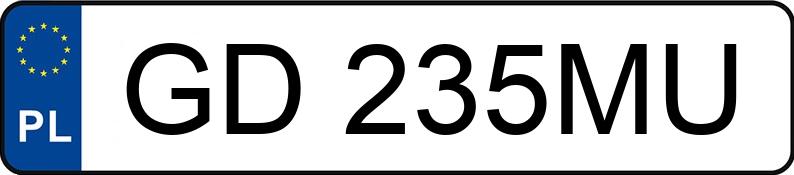 Numer rejestracyjny GD 235MU posiada BMW 318i MR`16 E6 F30 - GD235MU