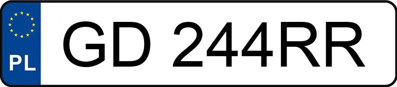 Numer rejestracyjny GD 244RR posiada MAZDA 3 - GD244RR