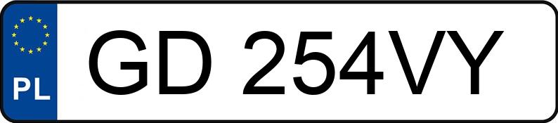 Numer rejestracyjny GD 254VY posiada ISUZU D-MAX - GD254VY